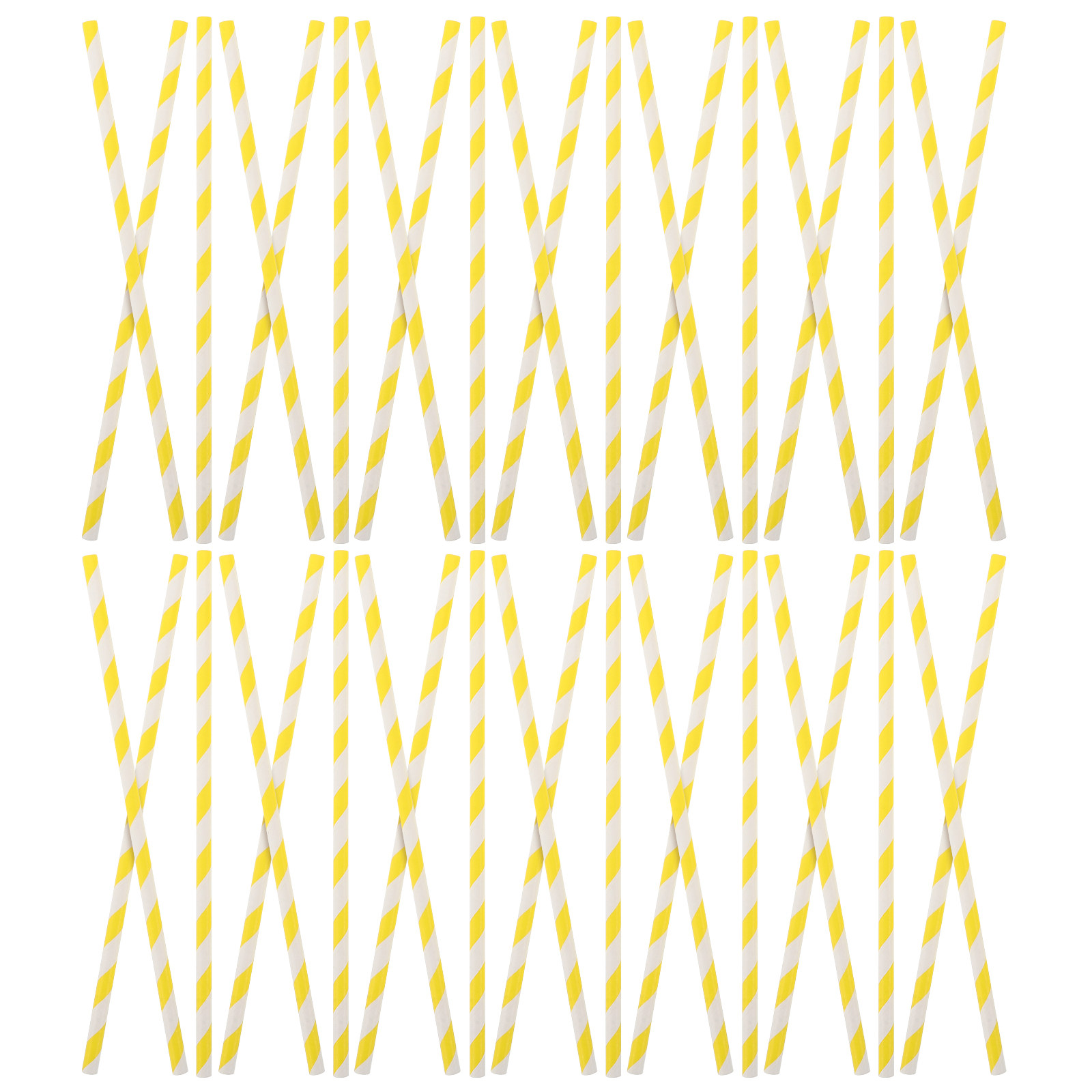 Paper Straw Color - หลอดกระดาษตกแต่งงานปาร์ตี้ 100 ชิ้น สีสันสดใส สีส้มและขาว ใช้งานสะดวกสำหรับงานวันเกิด