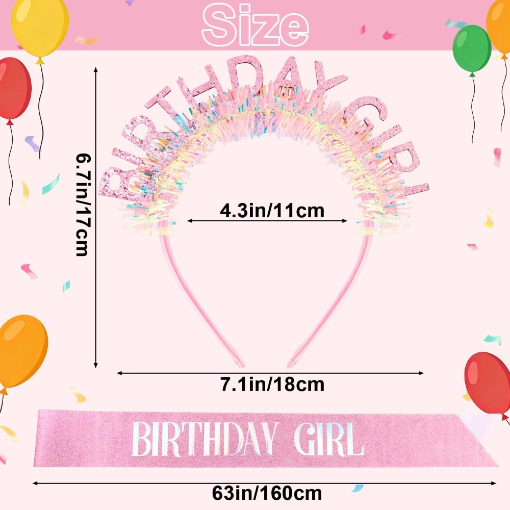 สายคาดผมวันเกิดสำหรับสาวน้อย ท - Birthday Sash Glitter บทวิจารณ์และราคา