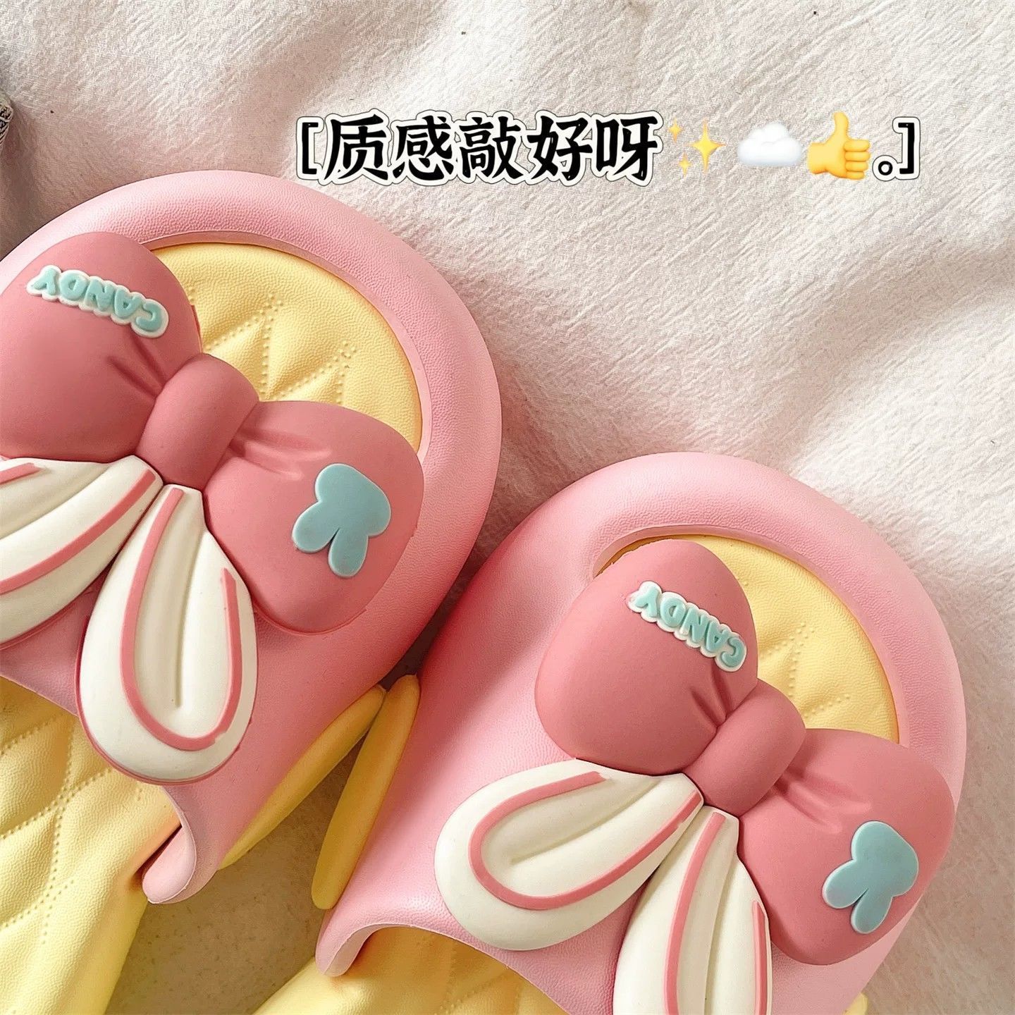 รองเท้าแตะรัดส้นแบบมีโบว์น่ารั - Cotton Candy Cone บทวิจารณ์และราคา