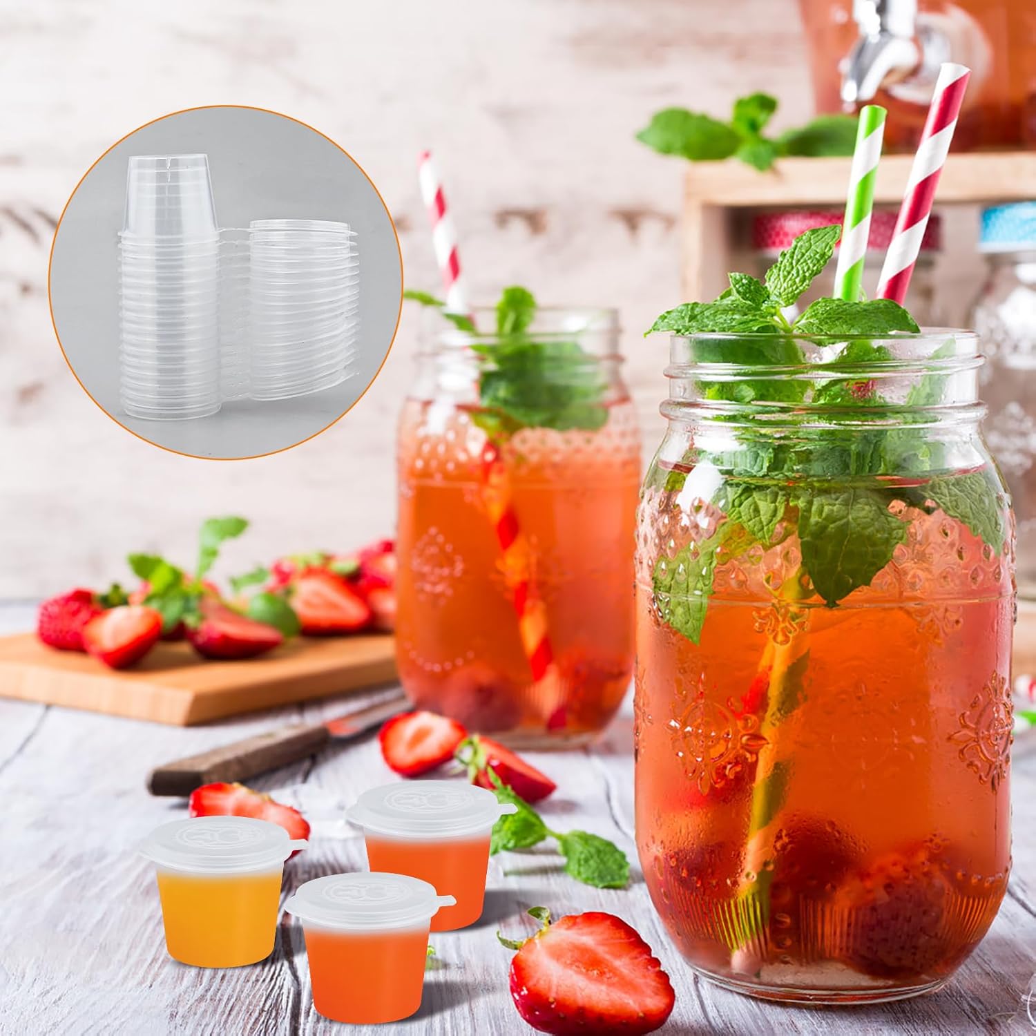 ถ้วยซอสพลาสติกใสแบบใช้แล้วทิ้ง - Plastic Cup 50Pcs บทวิจารณ์และราคา
