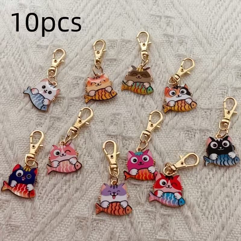 พวงกุญแจแมวลายพิมพ์โลหะผสม 10  - Party Favor Bag บทวิจารณ์และราคา