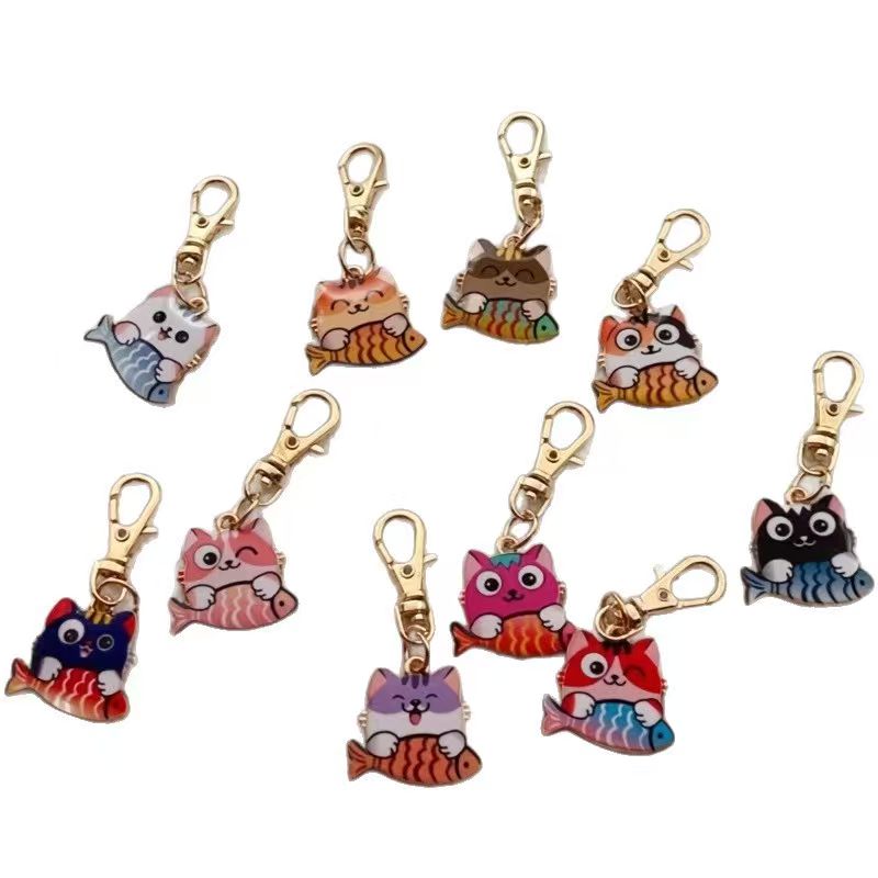พวงกุญแจแมวลายพิมพ์โลหะผสม 10  - Party Favor Bag บทวิจารณ์และราคา