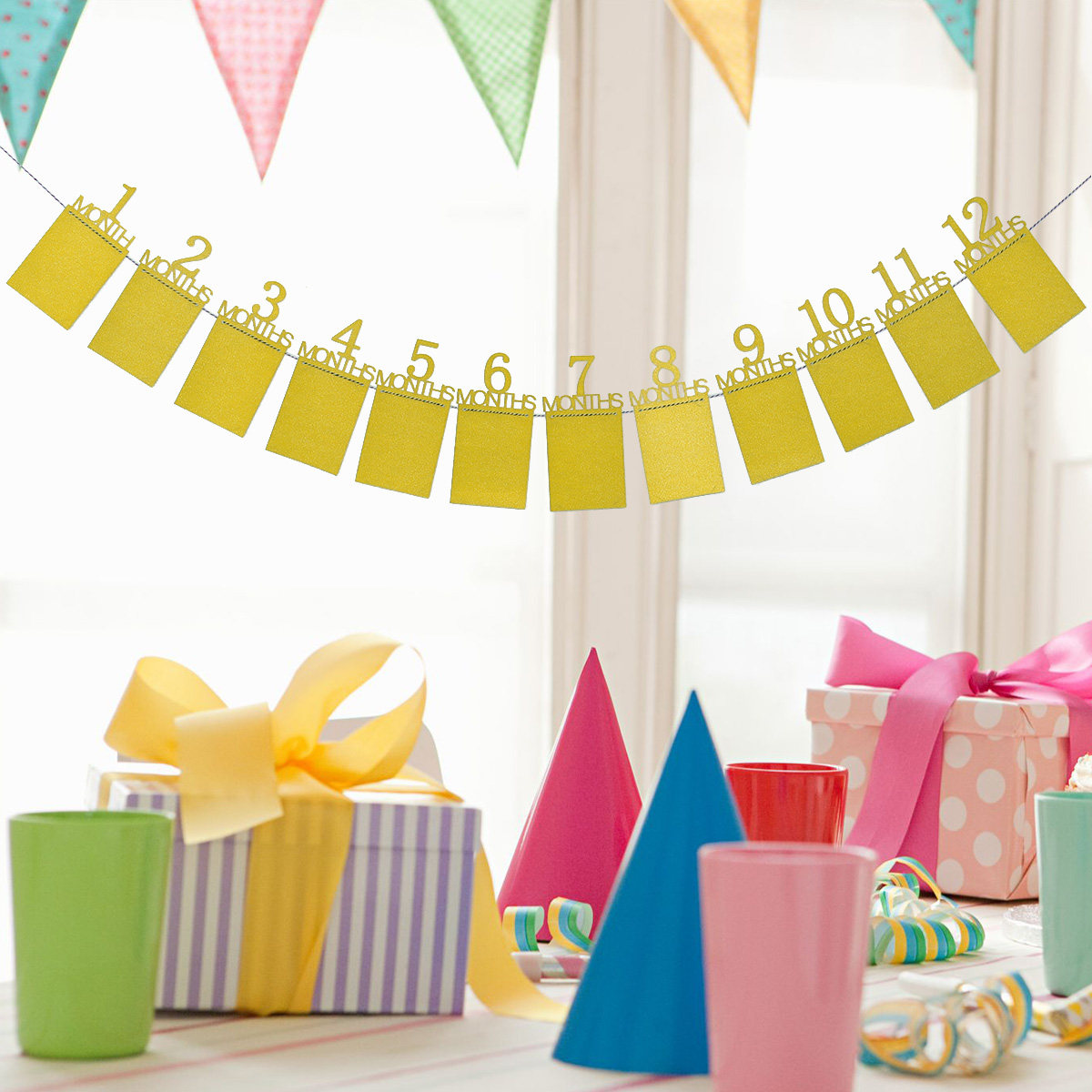 แบนเนอร์ตกแต่งผนังสำหรับถ่ายภา - Party Banner Gold บทวิจารณ์และราคา