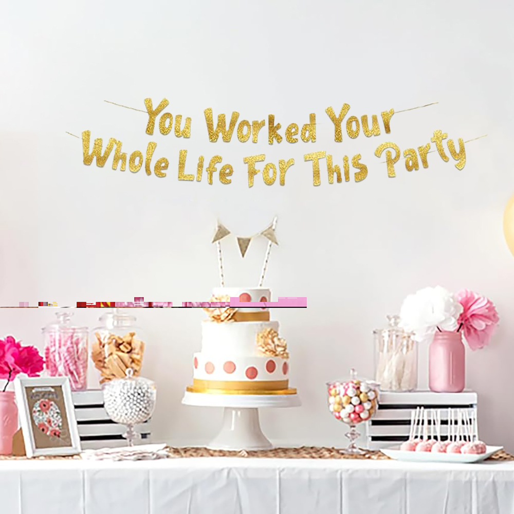 ของตกแต่งงานเลี้ยงเกษียณอายุ ท - Party Banner Gold บทวิจารณ์และราคา
